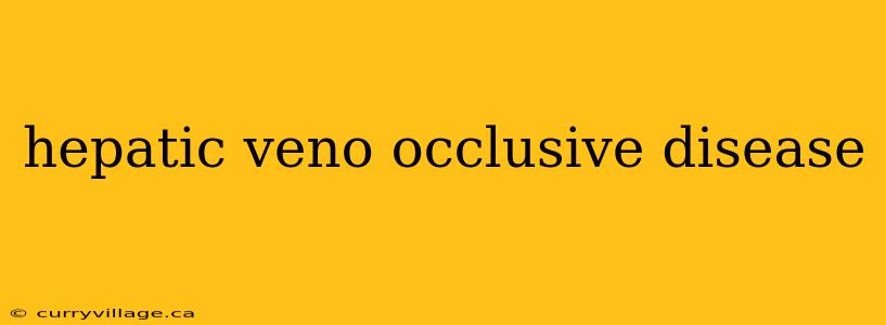 hepatic veno occlusive disease
