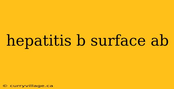 hepatitis b surface ab