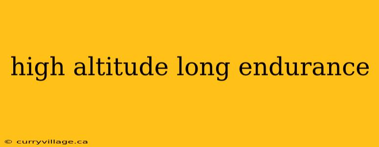 high altitude long endurance