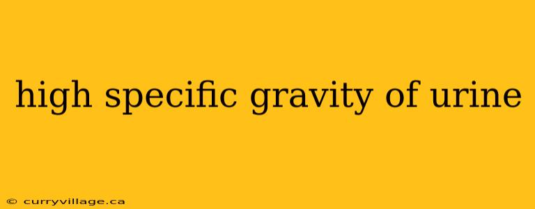 high specific gravity of urine