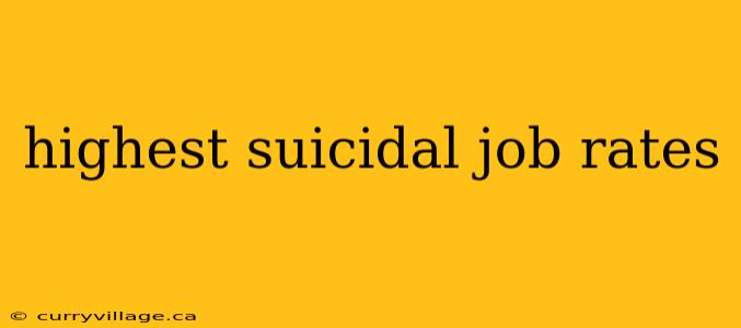 highest suicidal job rates
