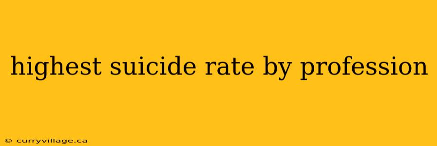 highest suicide rate by profession