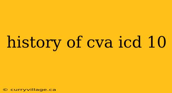 history of cva icd 10