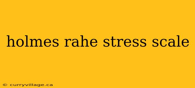 holmes rahe stress scale