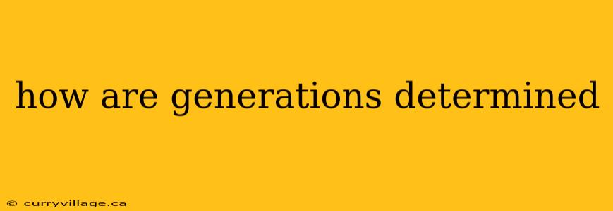 how are generations determined