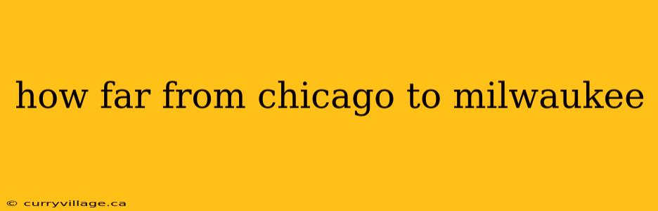 how far from chicago to milwaukee