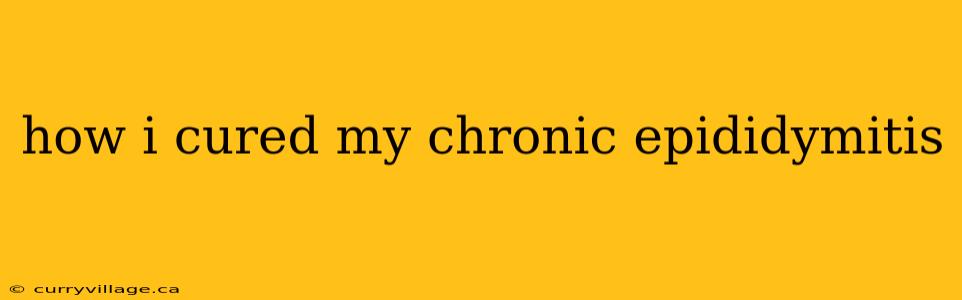 how i cured my chronic epididymitis