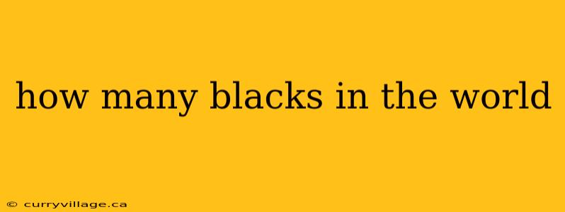 how many blacks in the world