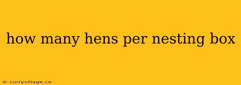 how many hens per nesting box