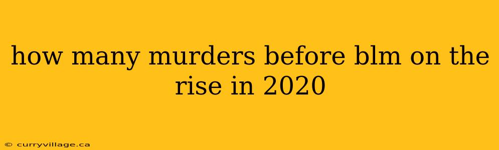 how many murders before blm on the rise in 2020