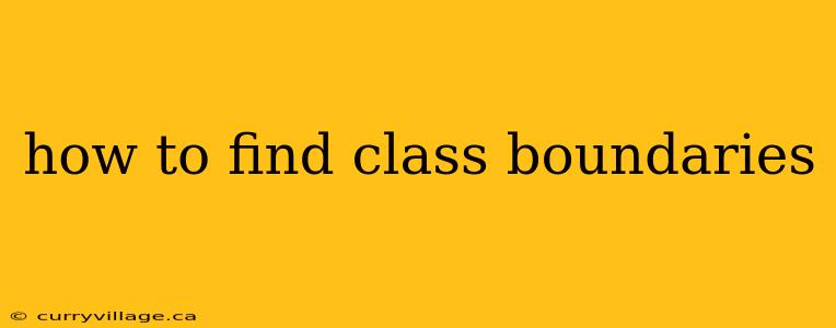 how to find class boundaries