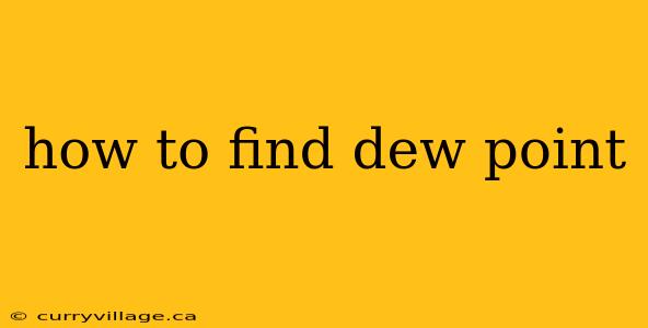 how to find dew point