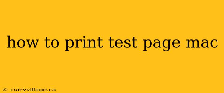 how to print test page mac