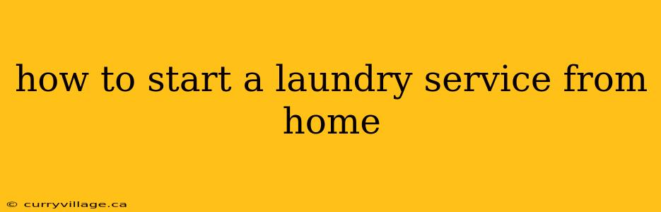 how to start a laundry service from home