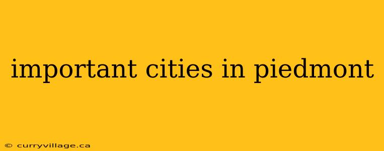 important cities in piedmont