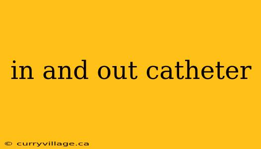 in and out catheter