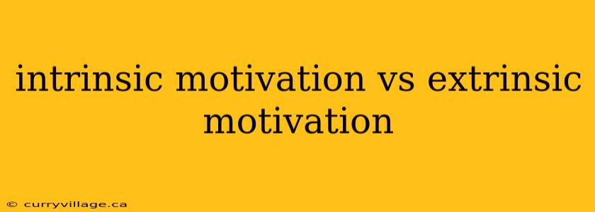 intrinsic motivation vs extrinsic motivation