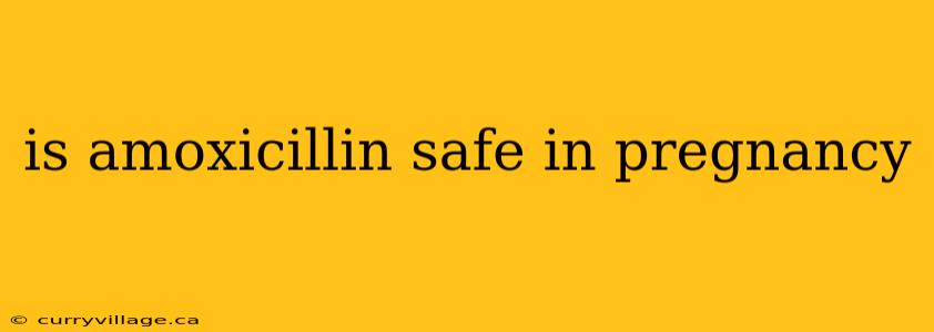 is amoxicillin safe in pregnancy