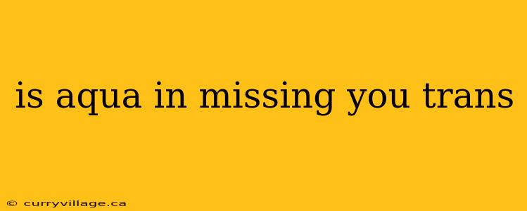 is aqua in missing you trans