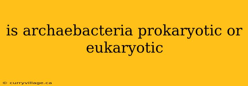 is archaebacteria prokaryotic or eukaryotic