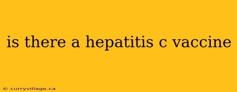 is there a hepatitis c vaccine