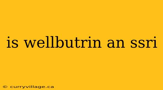 is wellbutrin an ssri