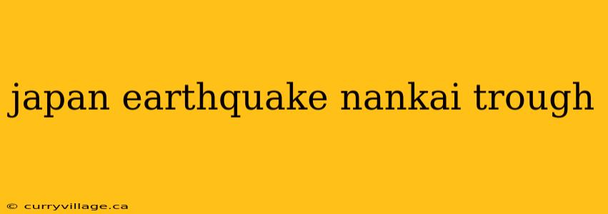 japan earthquake nankai trough