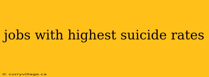 jobs with highest suicide rates