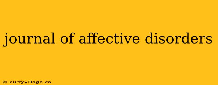 journal of affective disorders