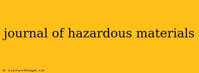 journal of hazardous materials