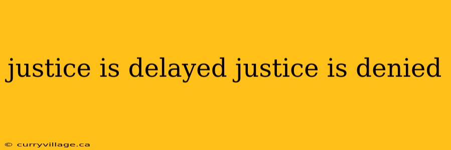 justice is delayed justice is denied