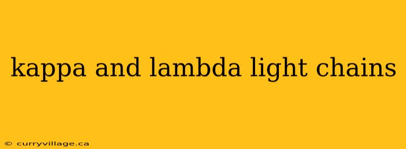 kappa and lambda light chains