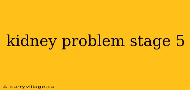 kidney problem stage 5