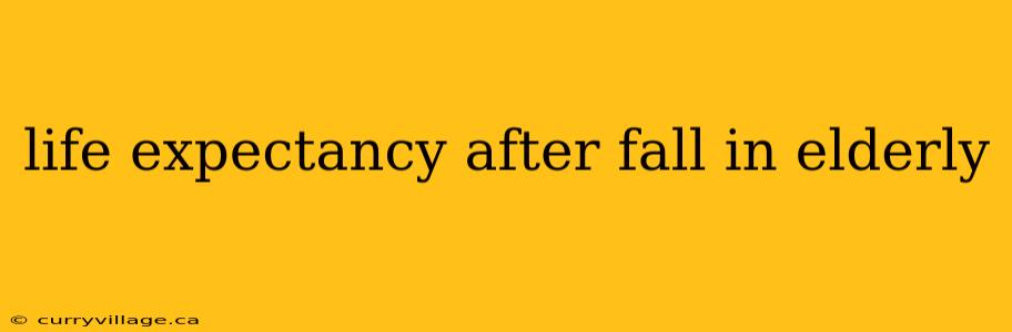 life expectancy after fall in elderly