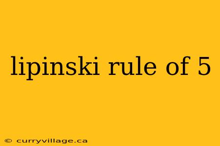 lipinski rule of 5