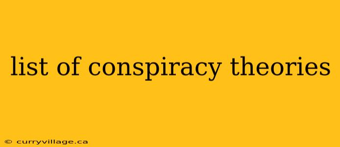 list of conspiracy theories