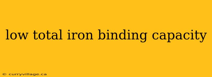 low total iron binding capacity