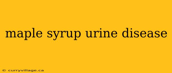 maple syrup urine disease