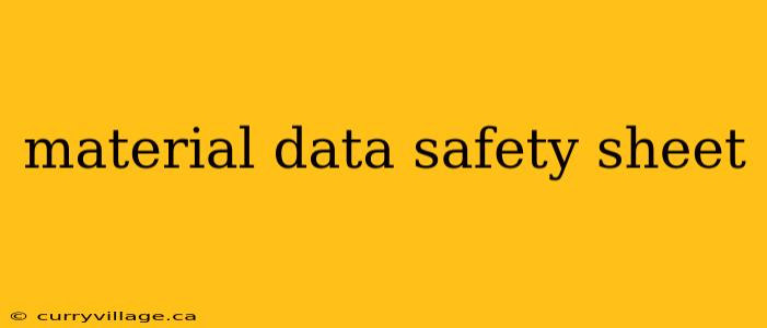 material data safety sheet