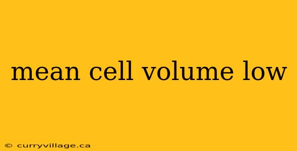 mean cell volume low