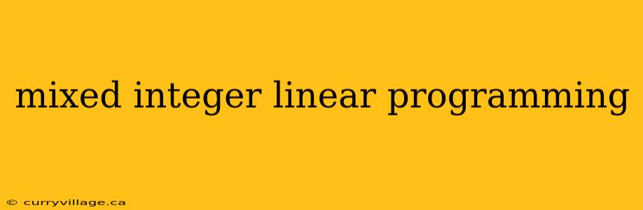 mixed integer linear programming
