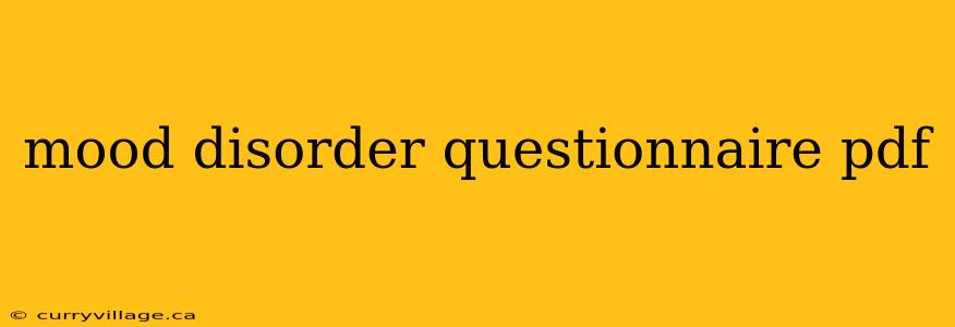 mood disorder questionnaire pdf