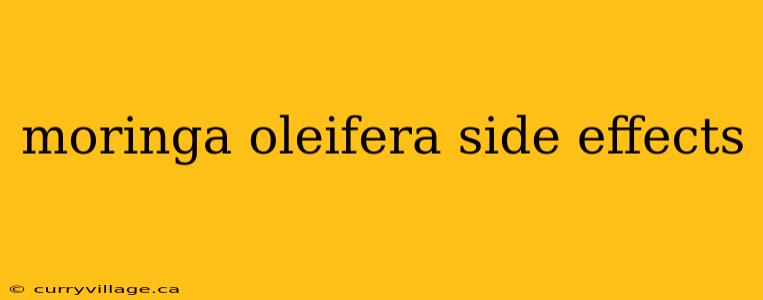 moringa oleifera side effects