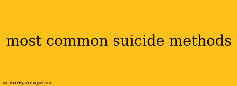 most common suicide methods