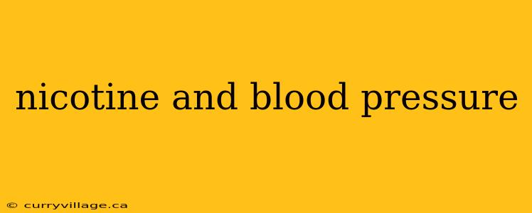 nicotine and blood pressure