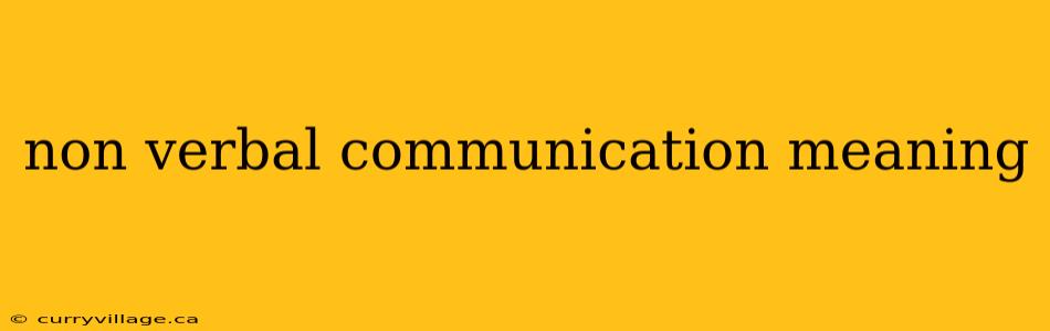 non verbal communication meaning