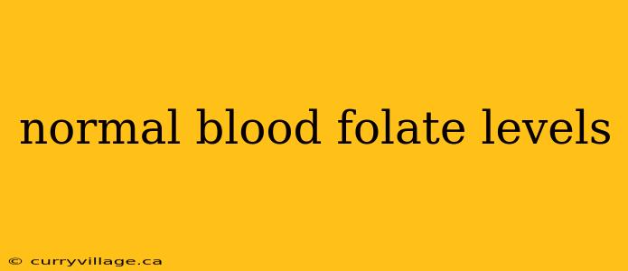 normal blood folate levels