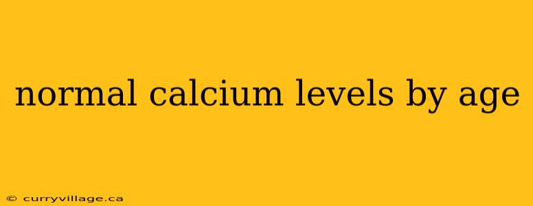 normal calcium levels by age
