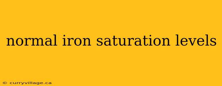 normal iron saturation levels