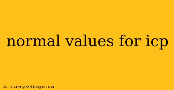 normal values for icp